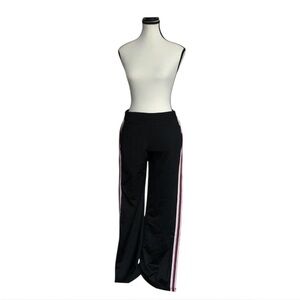 TNA Black Tearaway pants with Red and navy stripe